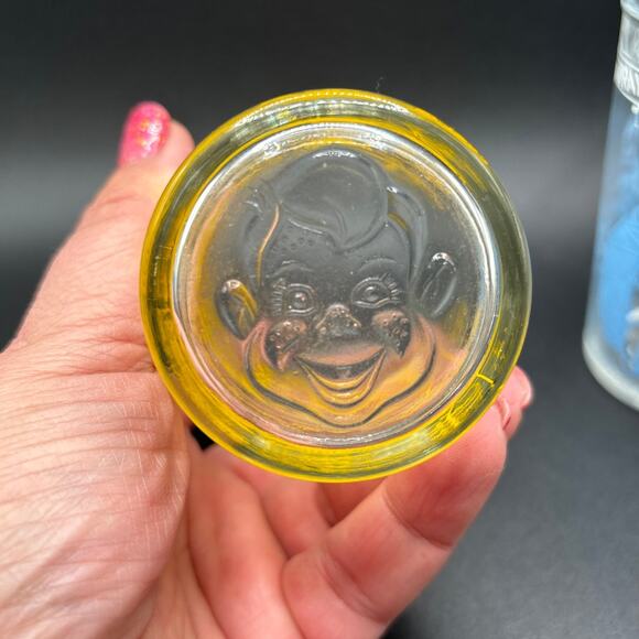 1950s Howdy Doody Parade Welch's Jelly Drinking Glasses Set of 3 Embossed Bottom - Picture 9 of 10